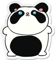 sticker of a cartoon panda vector