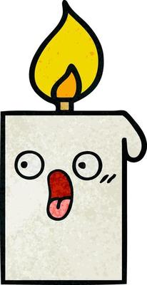 retro grunge texture cartoon lit candle