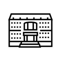 university building line icon vector illustration