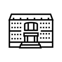 university building line icon vector illustration