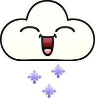 gradient shaded cartoon snow cloud vector