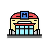 metro station color icon vector illustration