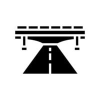 ilustración de vector de icono de glifo de carretera y puente