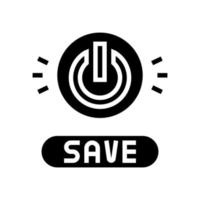 power on off button energy saving glyph icon vector illustration