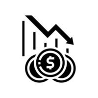 finance lost, poverty problem glyph icon vector illustration