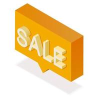 ilustración de signo de venta. Texto de venta de representación 3d para eventos comerciales, web, tarjetas y diseño de banner. vector