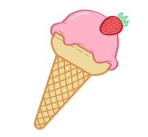 ilustración de helado. ejemplo colorido lindo de la historieta del helado vector