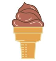 Ice cream illustration. Cute colorful ice cream cartoon illustration vector