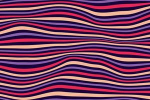 Horizontal wavy lines in blue, purple, red and yellow colors. Abstract wave pattern background in vibrant colors. vector