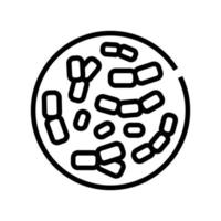 bifidobacterium probióticos línea icono vector ilustración