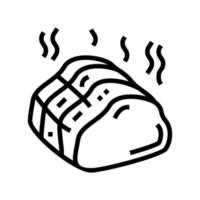 smoked meat line icon vector illustration