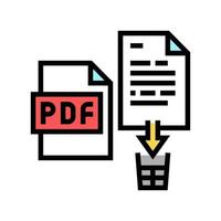 eliminar archivo pdf icono de color ilustración vectorial vector