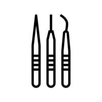 tweezers for eyelash extension line icon vector illustration