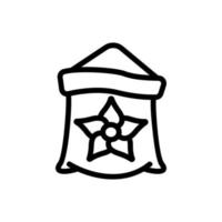 ilustración de contorno de vector de icono de bolsa llena de especias de vainilla