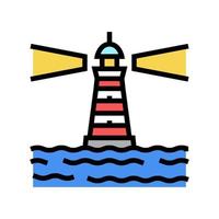 lighthouse port color icon vector illustration