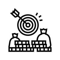 money earning target line icon vector illustration