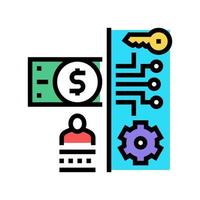 electronic money security color icon vector illustration