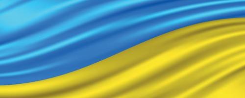 Realistic flowing flag of Ukraine. vector