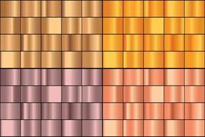 Vector set of gold and bronze metal gradients.