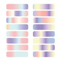 vector conjunto de gradientes holográficos de neón de colores.
