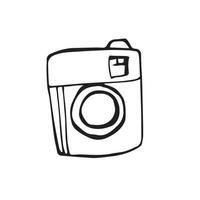 vector illustration doodle style camera. social networks icon simple hand drawing. isolated on white background