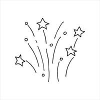 vector illustration in doodle style, line drawing. explosion, fireworks, salute, firecracker. abstract illustration on the theme of the holiday. clipart on white background