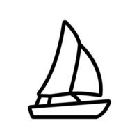 Modern yacht icon vector. Isolated contour symbol illustration vector