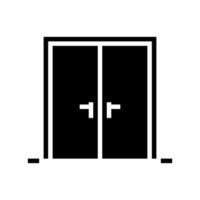 ilustración de vector de icono de glifo de puerta de madera doble