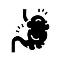 bloating digestion system glyph icon vector illustration