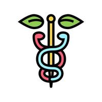 símbolo homeopatía color icono vector ilustración