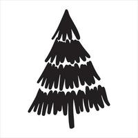 dibujo vectorial al estilo de garabato. árbol de Navidad. dibujo simple de un árbol de navidad abstracto. vector