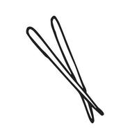 vector drawing in the style of doodle. chopsticks, Chinese chopsticks. simple drawing of cutlery.