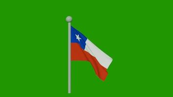 vidéo sur l'écran vert du drapeau du chili video