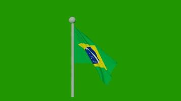 video de pantalla verde de la bandera de brasil