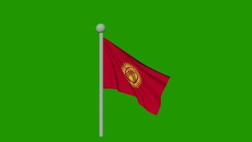 drapeau du kirghizistan vidéo sur écran vert video