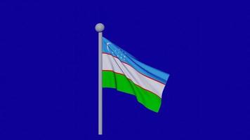 Uzbekistan flag green screen video