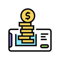 electronic money phone application color icon vector illustration