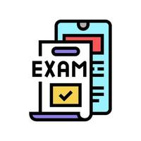 ilustración de vector de icono de color de examen en línea