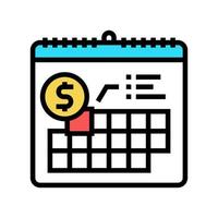 date for payment subscription color icon vector illustration