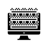 testing computer screen semiconductor manufacturing glyph icon vector illustration