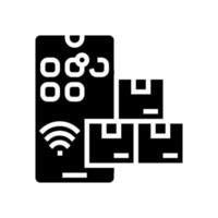 phone supply chain management glyph icon vector illustration