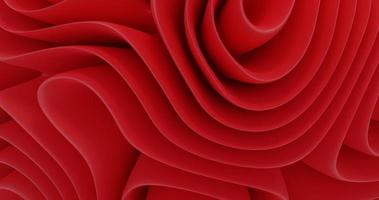 fondo abstracto usando un patrón de pliegue ondulado en color rojo, representación 3d y tamaño 4k foto