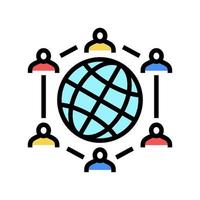 global communication color icon vector illustration