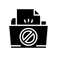 file didn't save in online folder glyph icon vector illustration