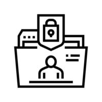 personal data file protect line icon vector illustration