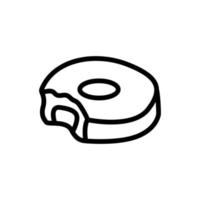 bitten icing donut icon vector outline illustration