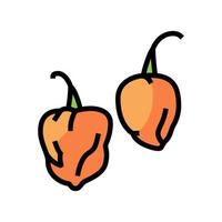 pepper habanero color icon vector illustration