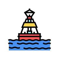 buoy port color icon vector illustration