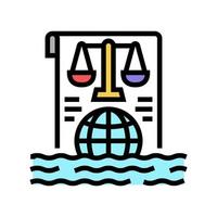 ocean and law of sea social problem color icon vector illustration