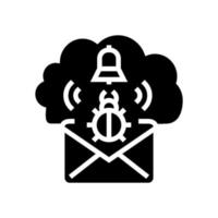 threat cyber security glyph icon vector illustration